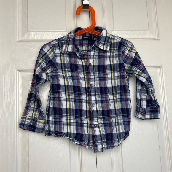 5 for $20 Calvin Klein Toddler Plaid Long Sleeve Button Down Shirt 3T - Picture 1 of 7